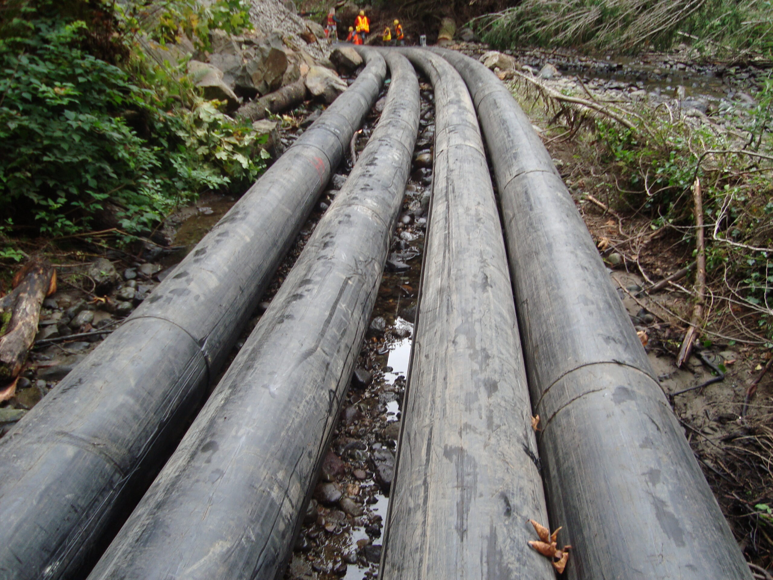 Bypass Pipes beneath AquaDams, Seattle WA 2010