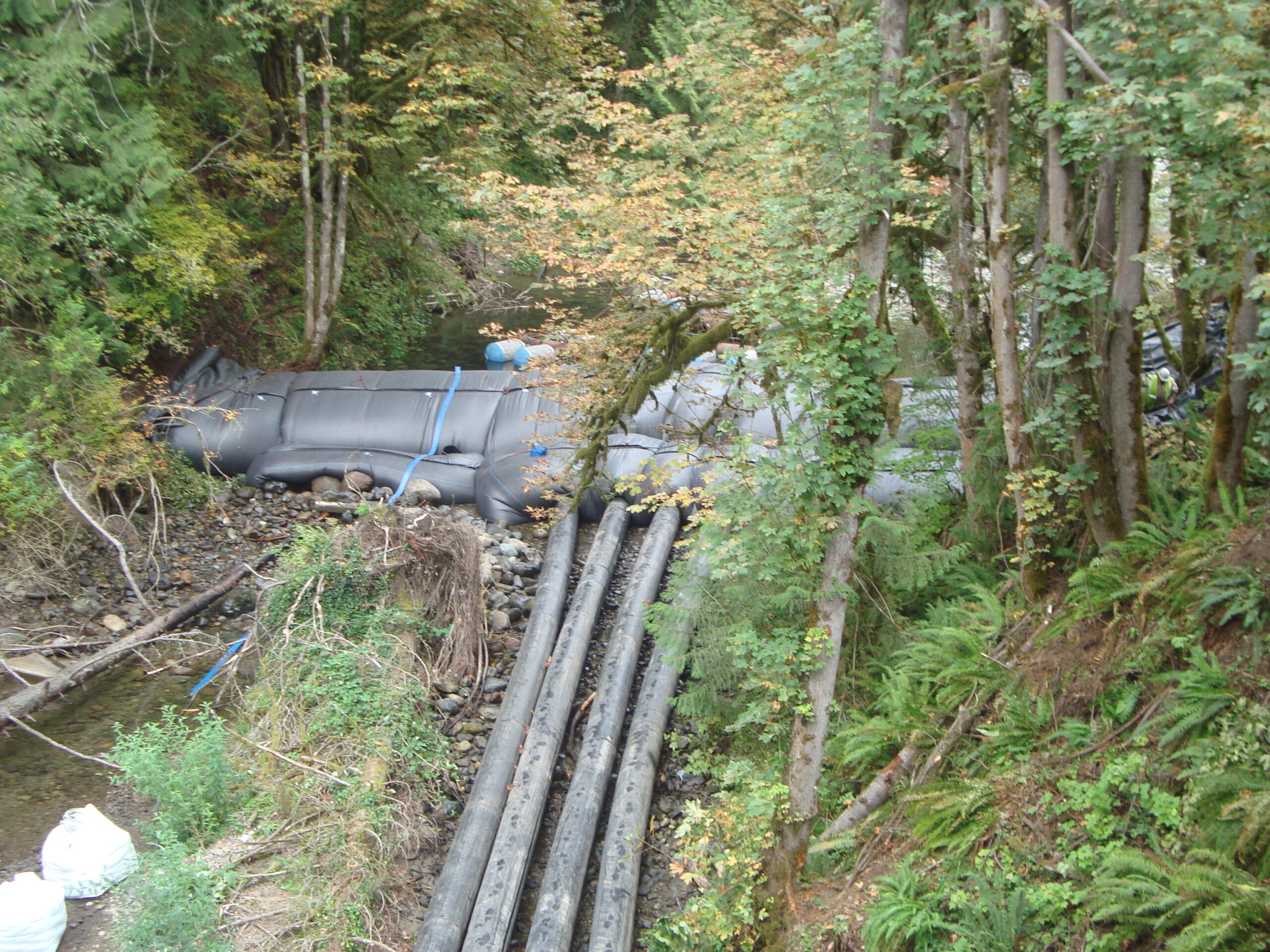 Bypass Pipes beneath AquaDams, Seattle WA 2010